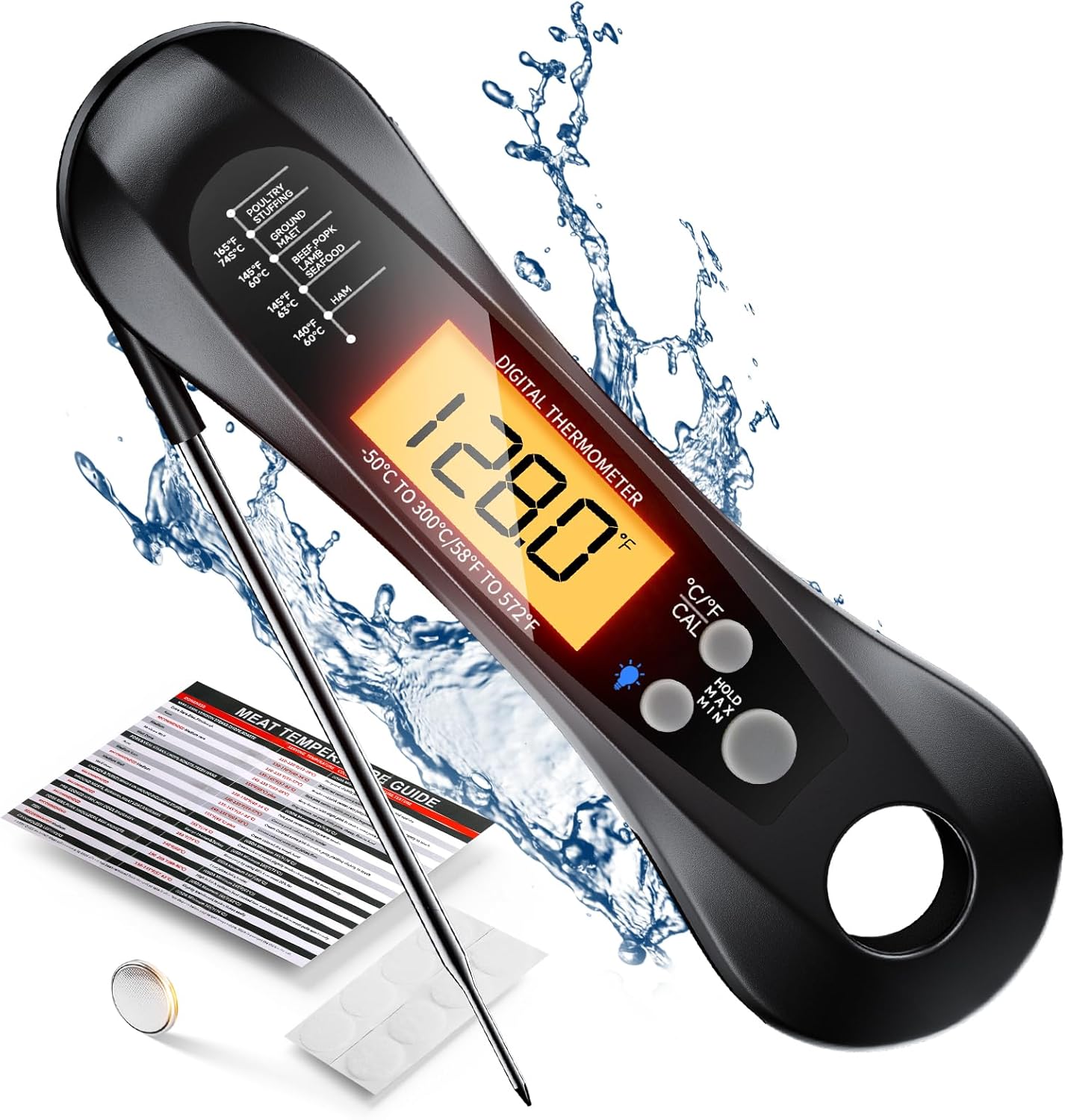 Meat Thermometer - Termometer baca daging Digital instan, dengan