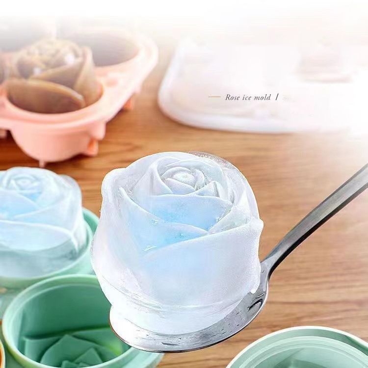 Kitchen Gadgets And Accessories - Cetakan es mawar 3D 4 lubang
