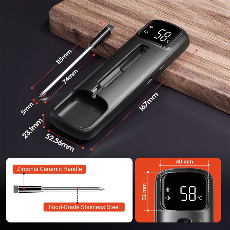 ABHI-Wireless Dual-Sensor Untu - Meat Thermometer ulasan dan harga