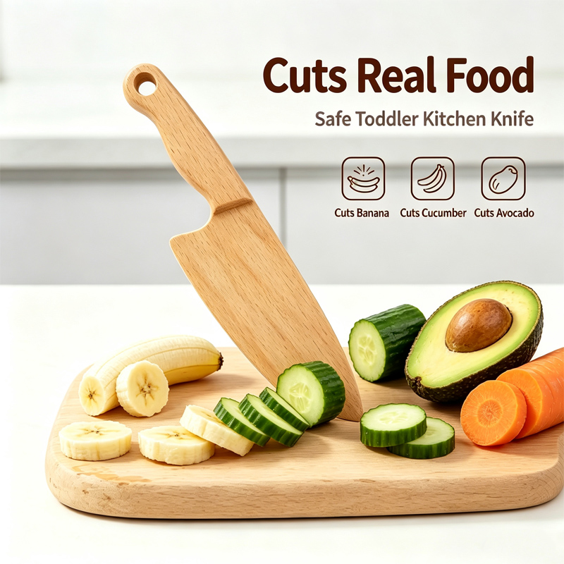 Pisau anak-anak kayu untuk mem - Kitchen Gadgets For Kids ulasan dan harga